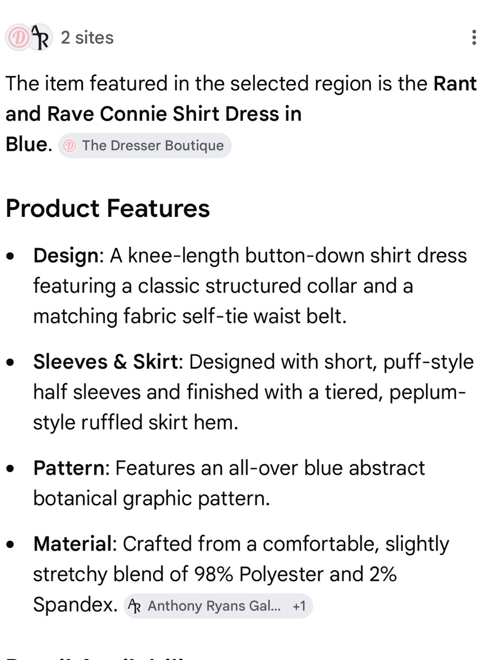 Bundle of 2  Rant and Rave Irish Design Connie Shirt Dresses in Size 12 - Picture 11 of 13